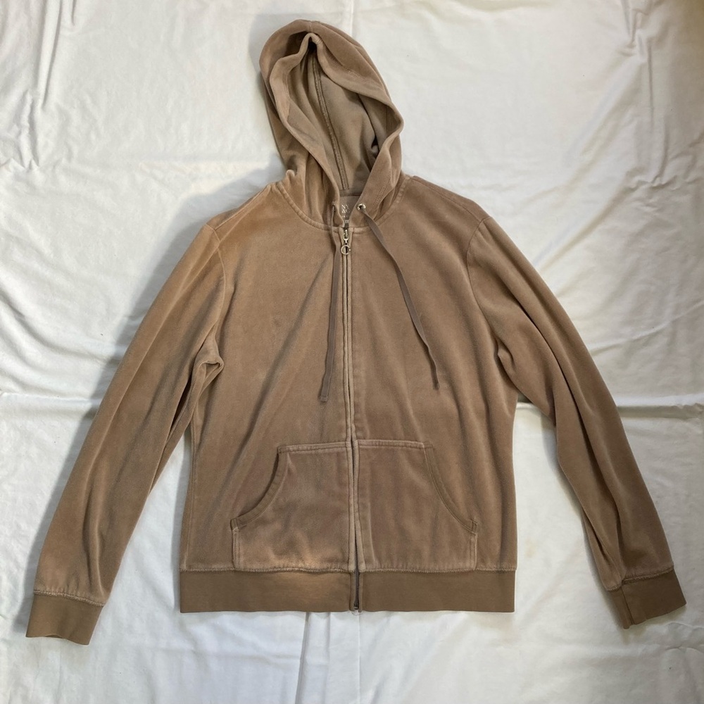 New York & Company Women’s Zip-Up Tan Sweater